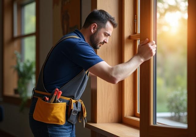 Professional handyman working on a home repair